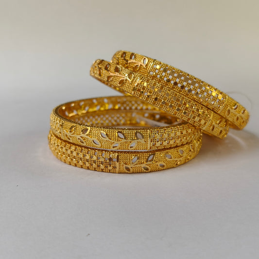 Intricate Gold Toned Filigree Bangles