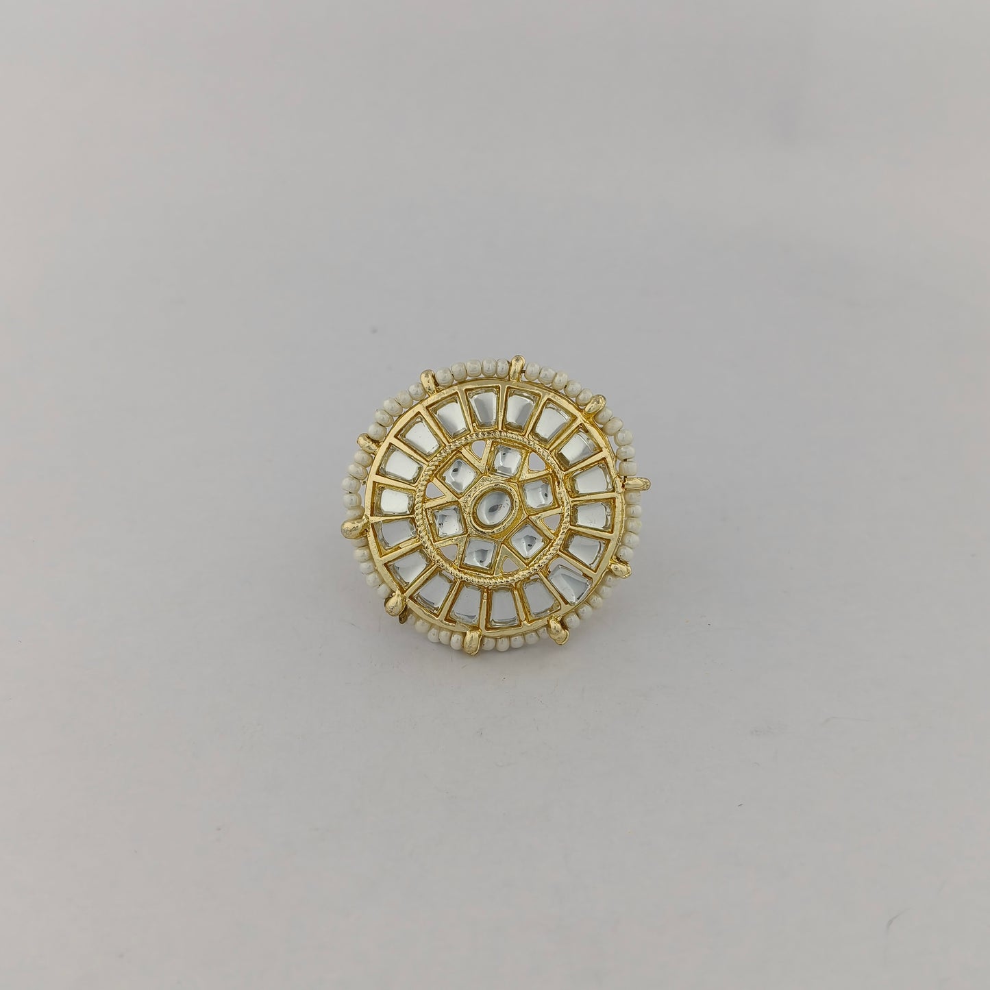 Kundan Pearl Adjustable Ring
