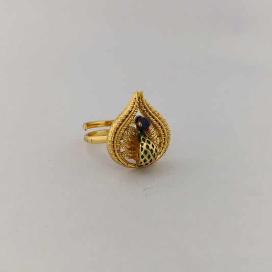 Meenakari Peacock Ring