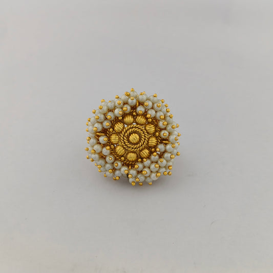 Gold Plated Pearl Cluster Ring