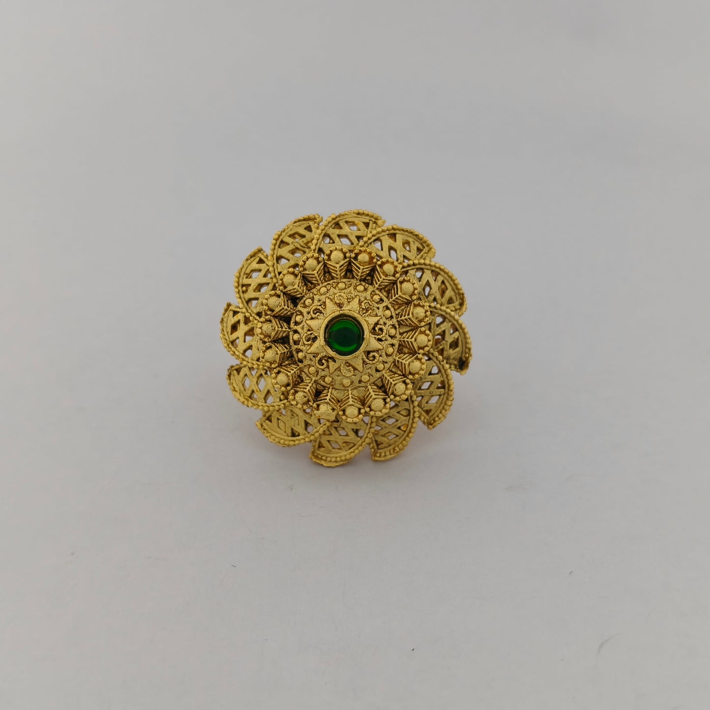 Gold Plated Filigree Cocktail Ring