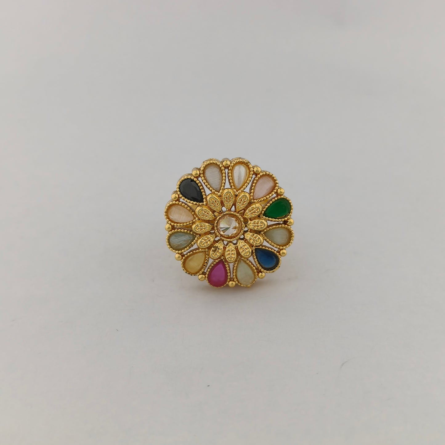Gold Plated Floral Statement Ring