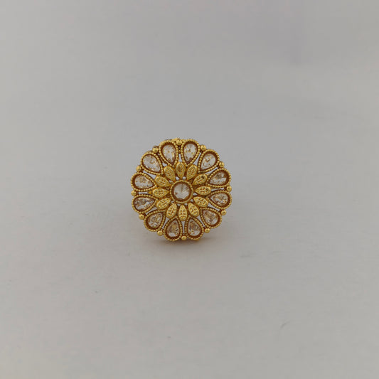 Gold Plated Floral Statement Ring