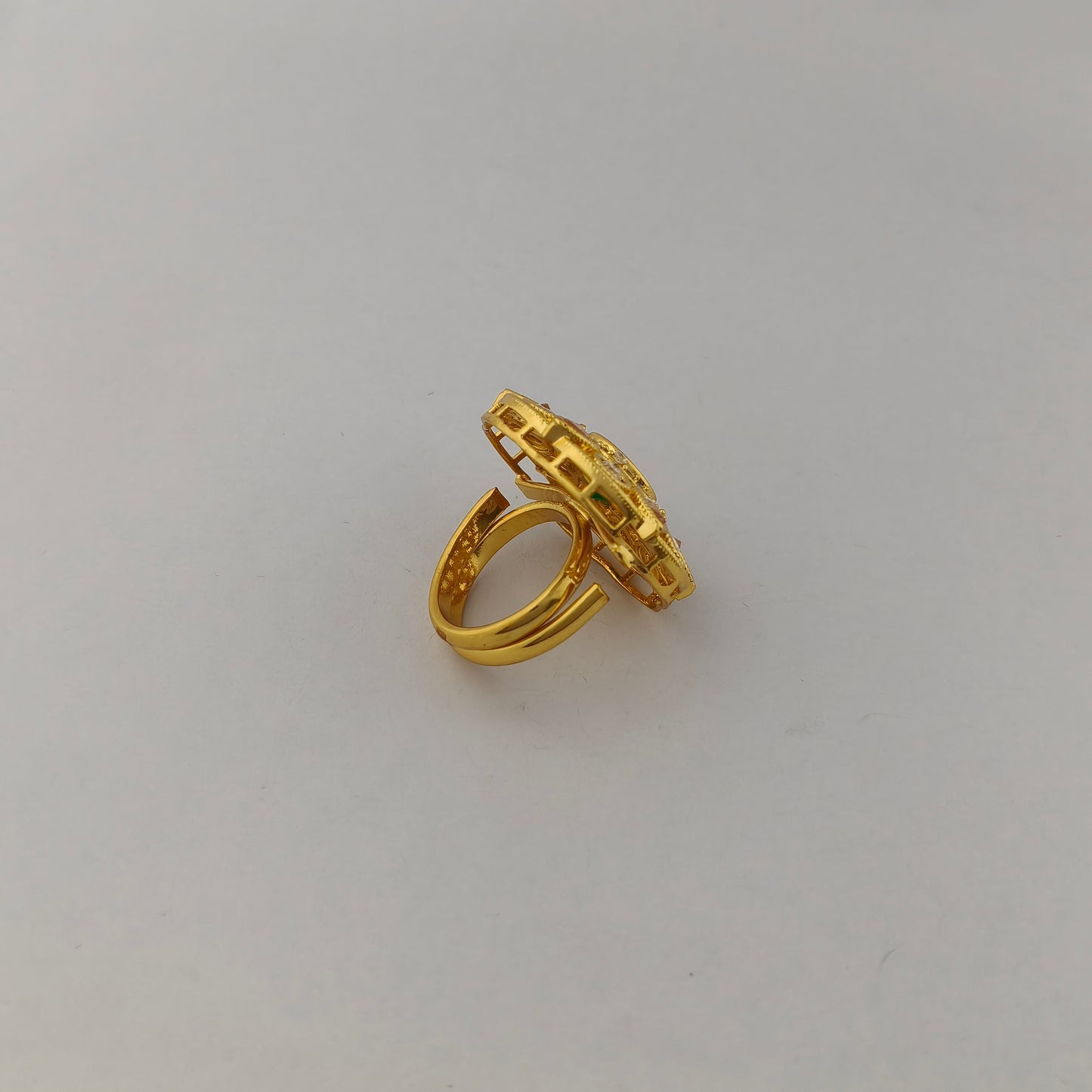 Gold Plated Emrald Cocktail Ring