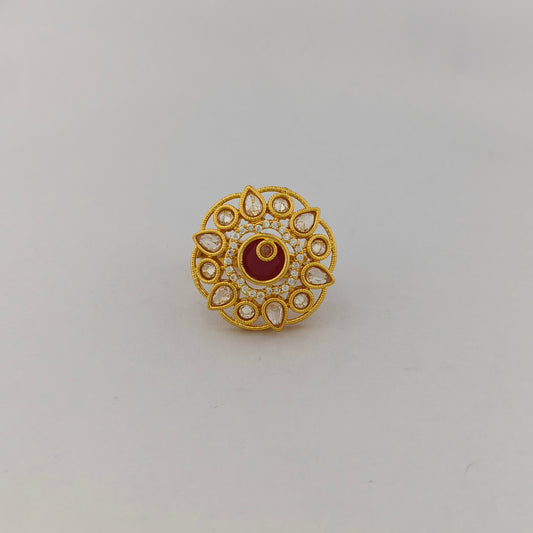 Gold Plated Ruby Cocktail Ring