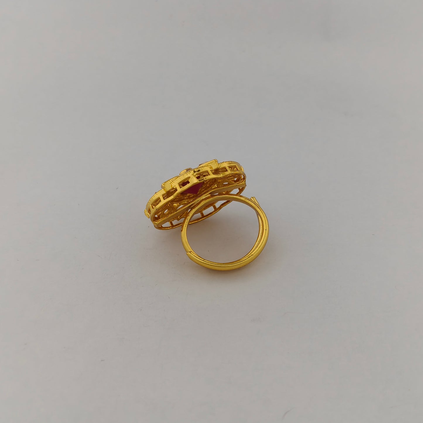 Gold Plated Ruby Cocktail Ring