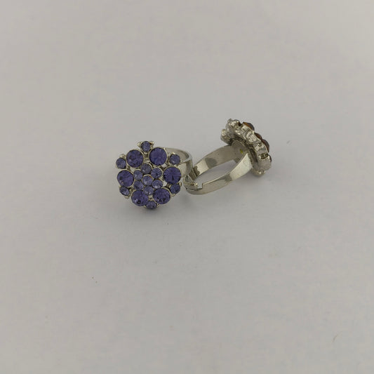 Silver Plated Round Cluster Ring