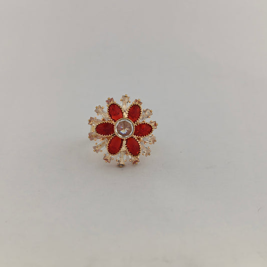 Gold Plated Crystal Sunflower Ring