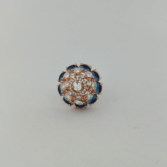 Rose Gold Sapphire Blossom Ring