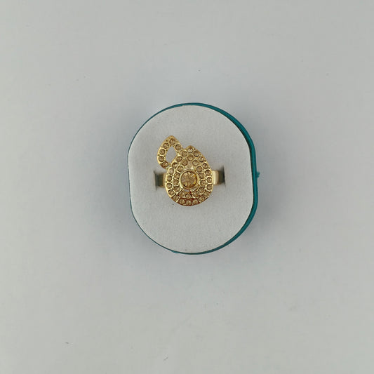 Gold Plated Textured Statement Ring