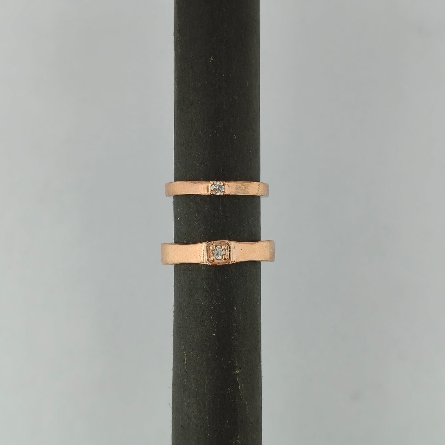 Rose Gold Sleek Solitaire Bands
