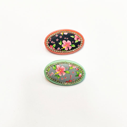Saree Pin Pack of 6pcs. Floral print.