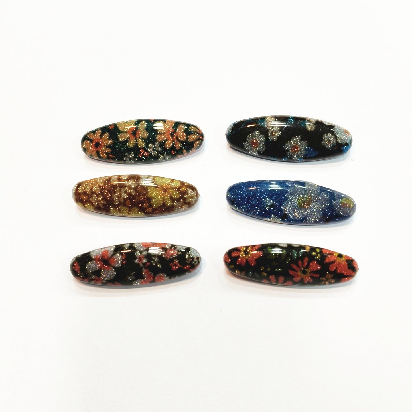 Saree Pin Pack of 6pcs. Floral print. Shiny.