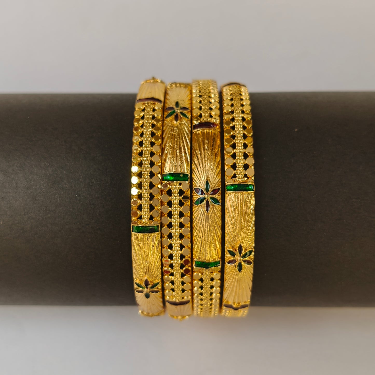 Meenakari Sunburst Gold Plated Bangles