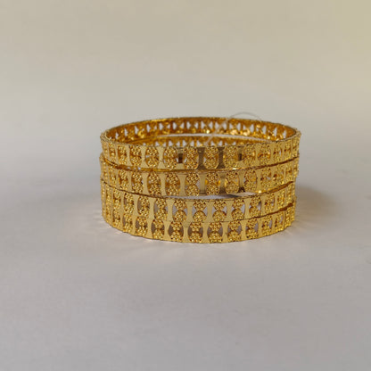 Intricate Gold Toned Filigree Bangles