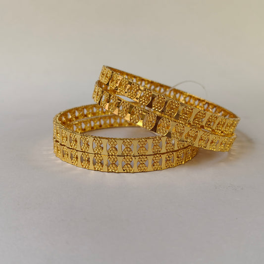Intricate Gold Toned Filigree Bangles