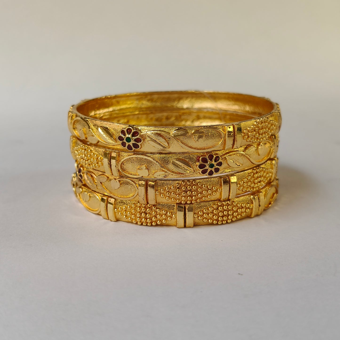 Meenakari Floral Gold Plated Bangles