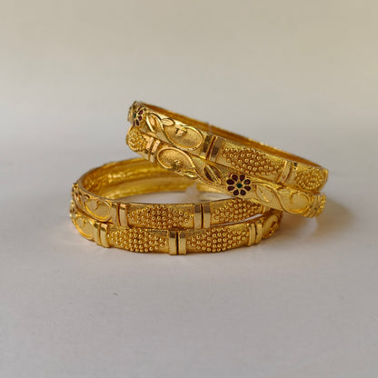 Meenakari Floral Gold Plated Bangles