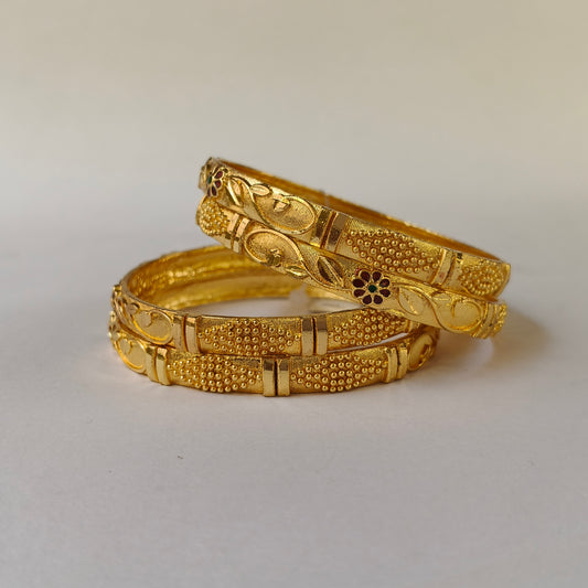 Meenakari Floral Gold Plated Bangles