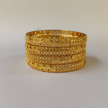 Intricate Gold Toned Filigree Bangles