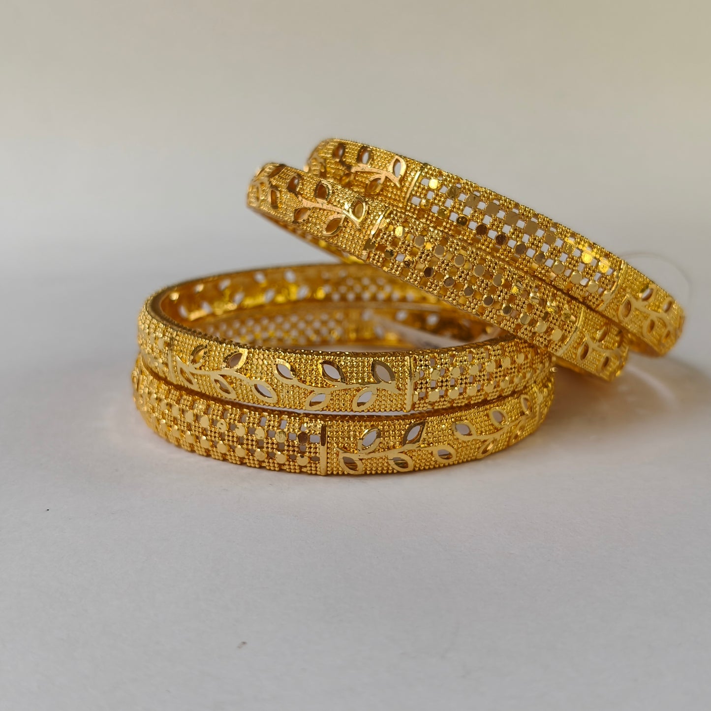 Intricate Gold Toned Filigree Bangles