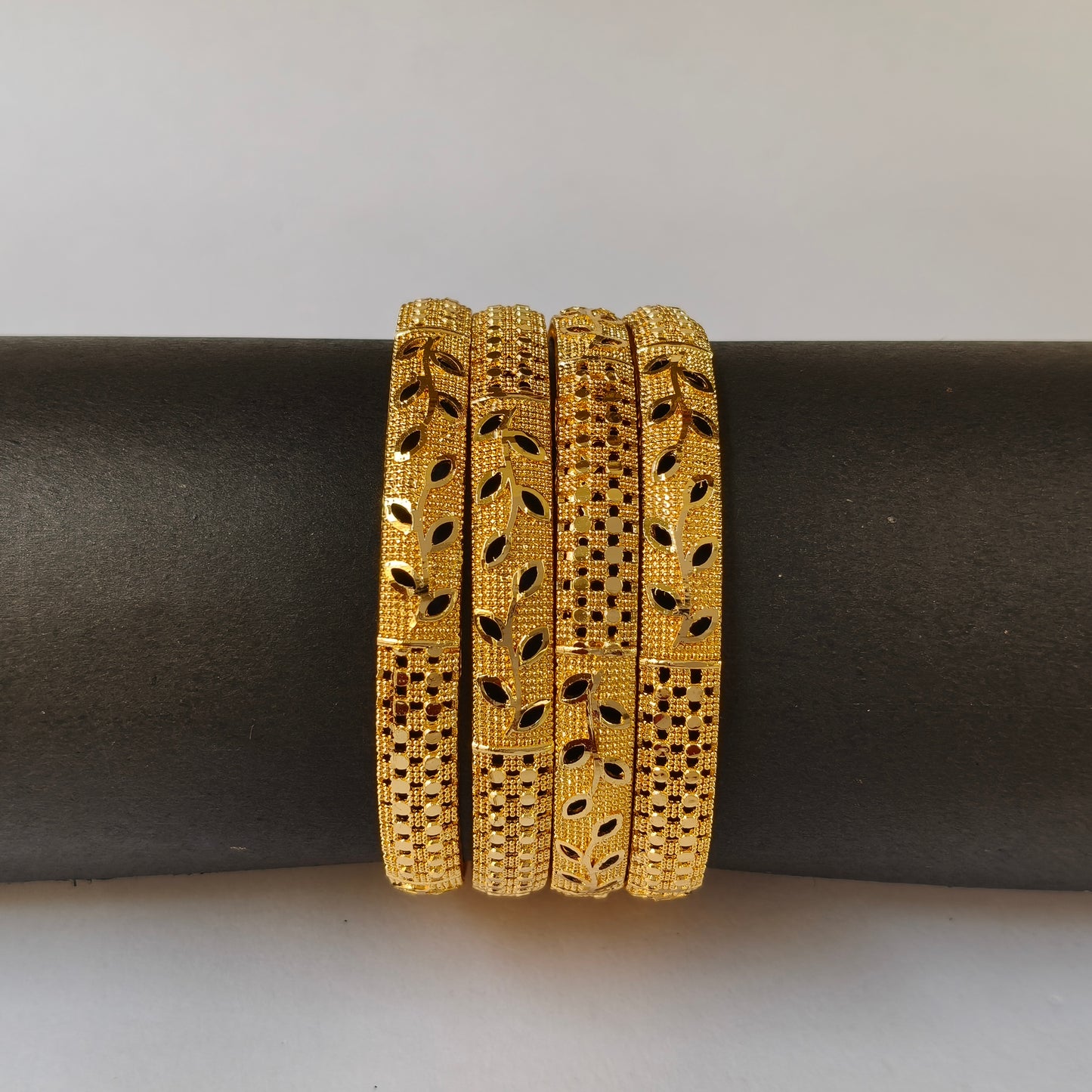 Intricate Gold Toned Filigree Bangles