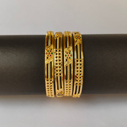 Traditional Gold Toned Enamel Filigree Bangles