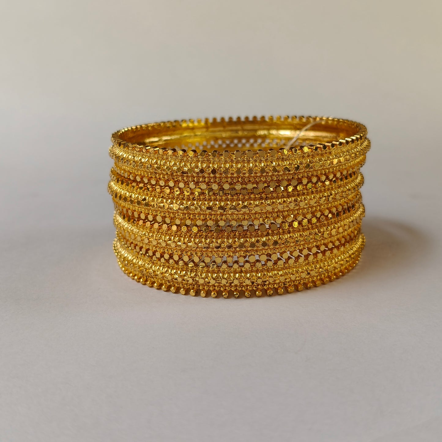 Gold Toned Granular Textured Bangles