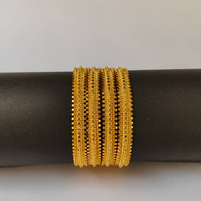 Gold Toned Granular Textured Bangles