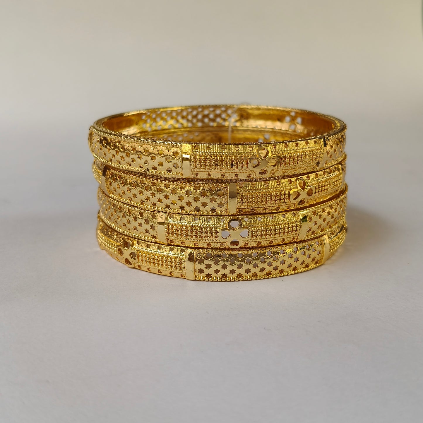 Traditional Gold Toned Filigree Bangles