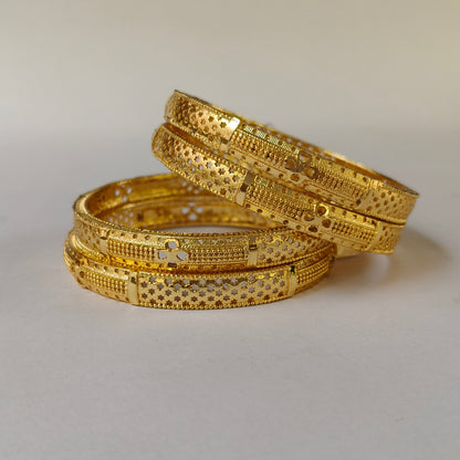 Traditional Gold Toned Filigree Bangles