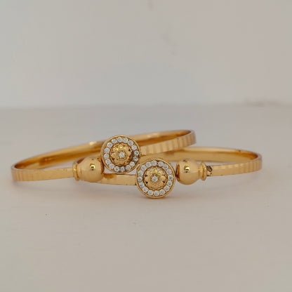 Gold Toned Stone Studded Openable Kada