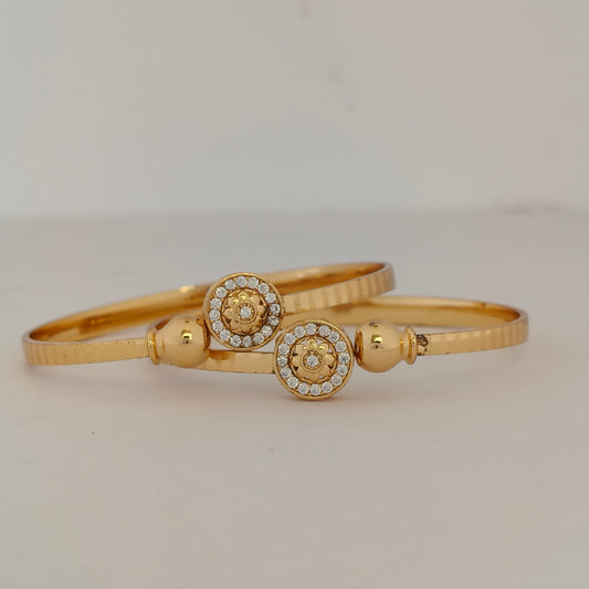 Gold Toned Stone Studded Openable Kada