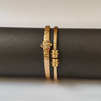 Gold Toned Floral Openable Kadas