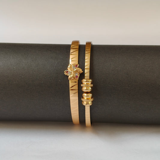 Gold Toned Floral Openable Kadas