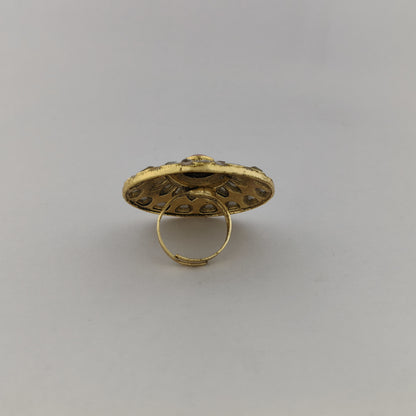 Traditional Meenakari Kundan Ring - Baby Pink