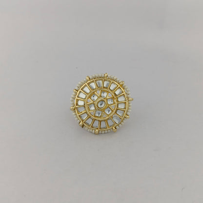 Kundan Pearl Adjustable Ring