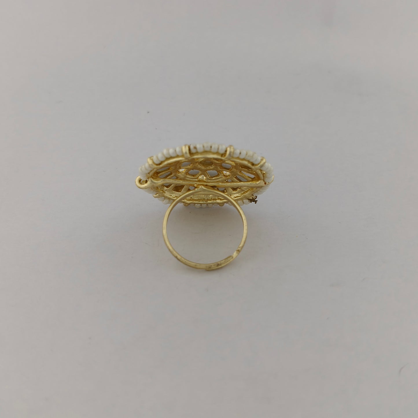 Kundan Pearl Adjustable Ring