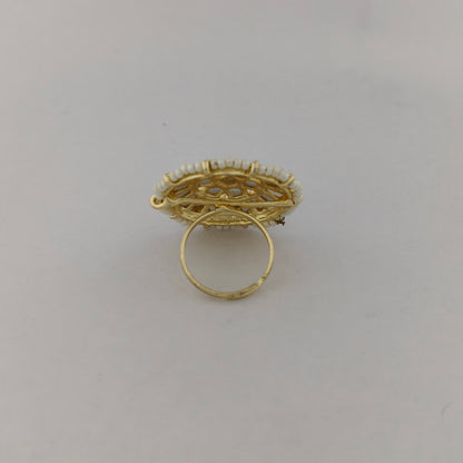 Kundan Pearl Adjustable Ring