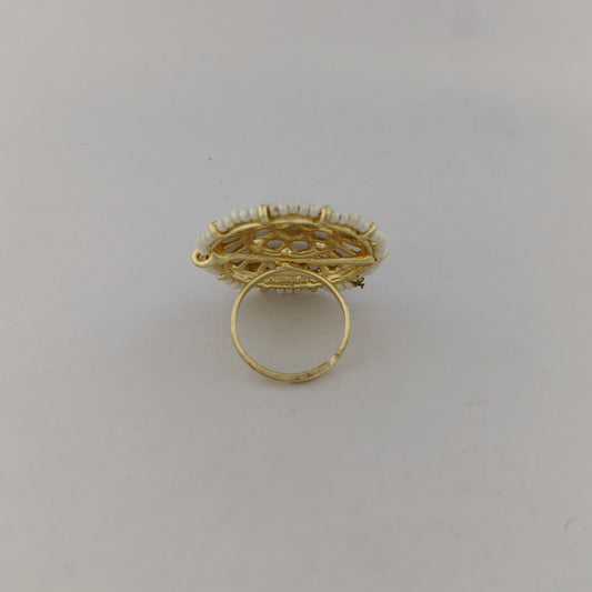 Kundan Pearl Adjustable Ring