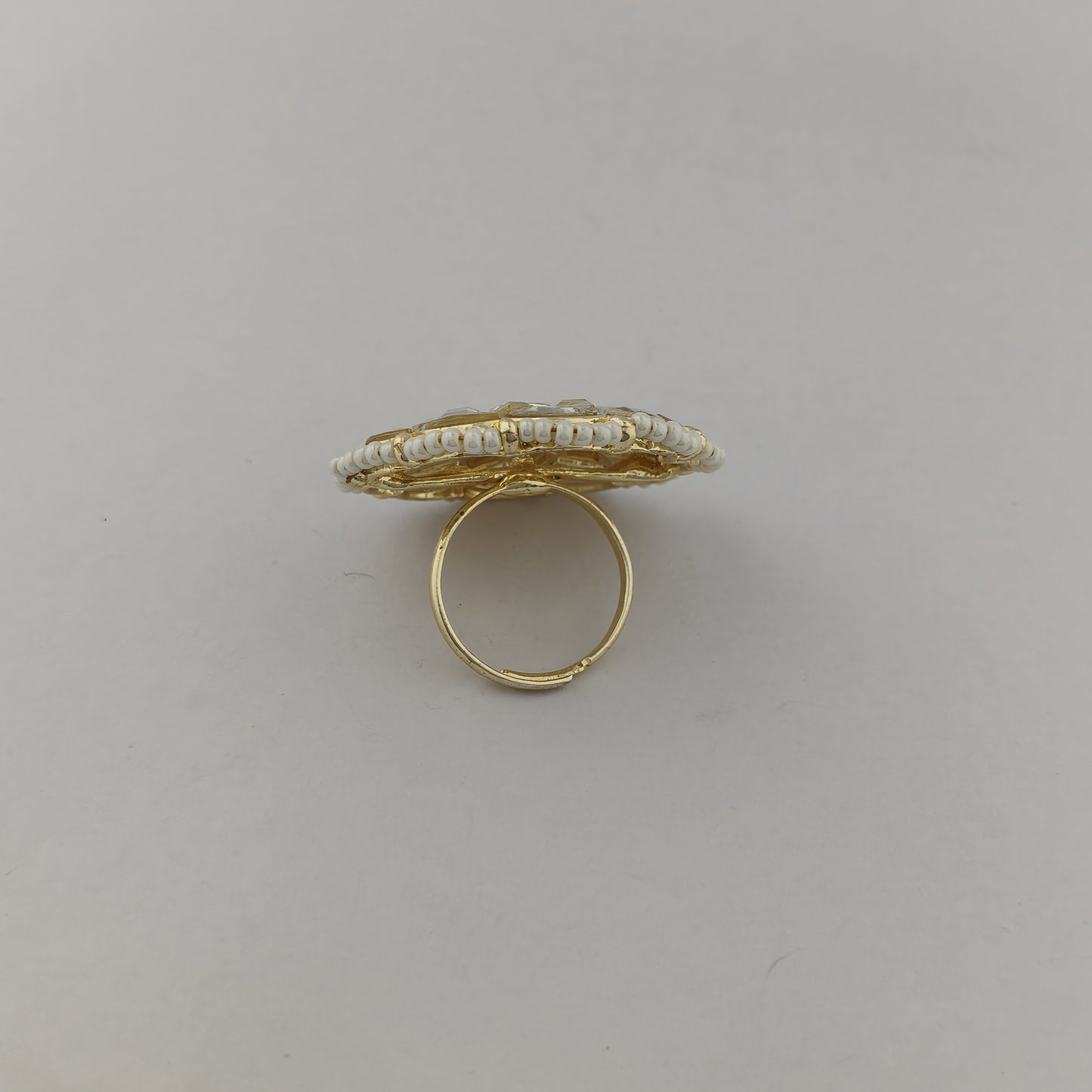 Star Kundan Pearl Adjustable Ring