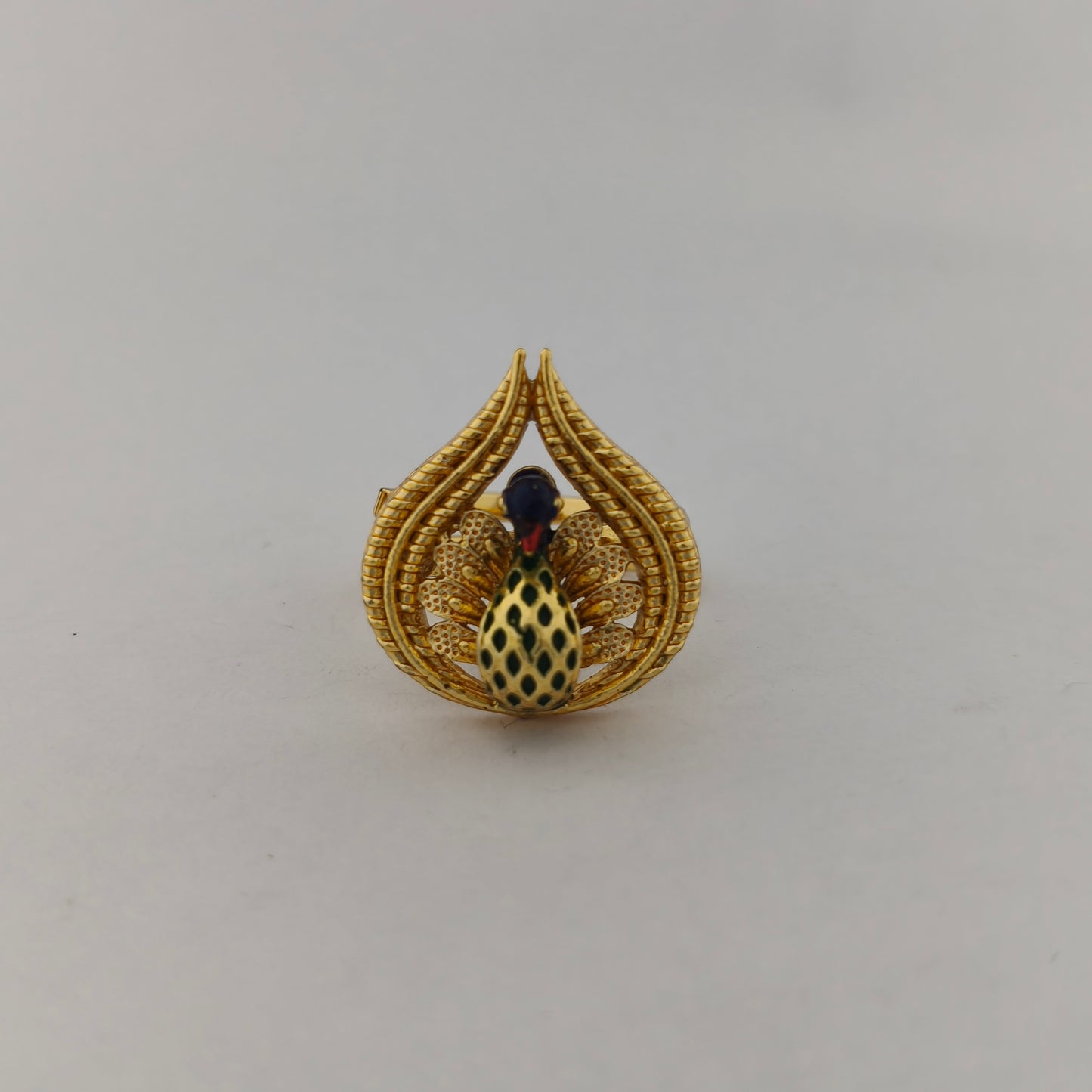 Meenakari Peacock Ring