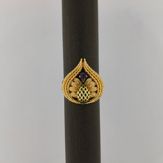 Meenakari Peacock Ring