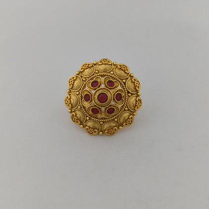 Antique Cocktail Ring Red Stones