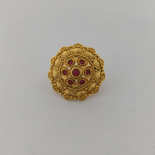 Antique Cocktail Ring Red Stones