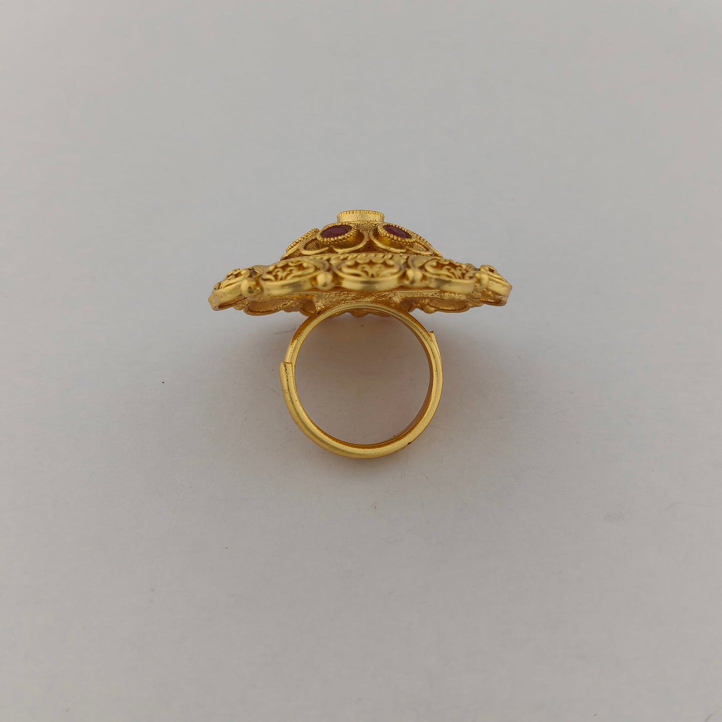 Antique Cocktail Ring Red Stones