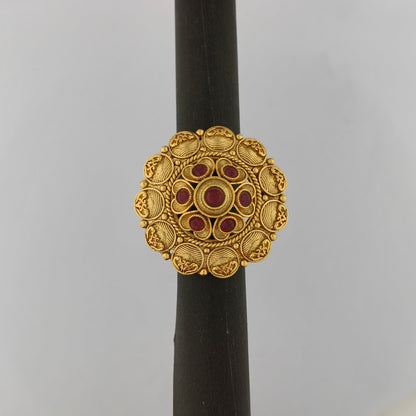 Antique Cocktail Ring Red Stones