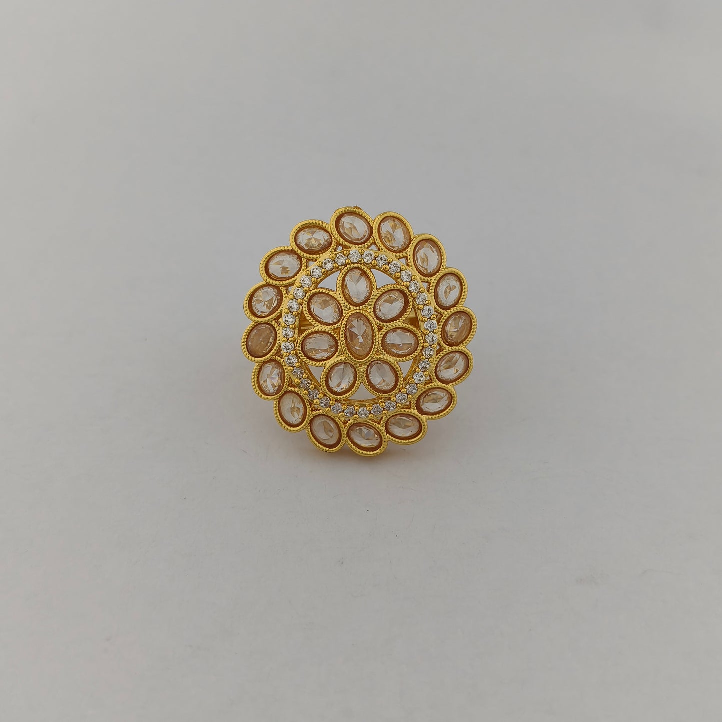 Gold Plated Floral Cocktail Ring