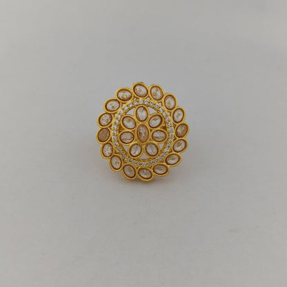 Gold Plated Floral Cocktail Ring