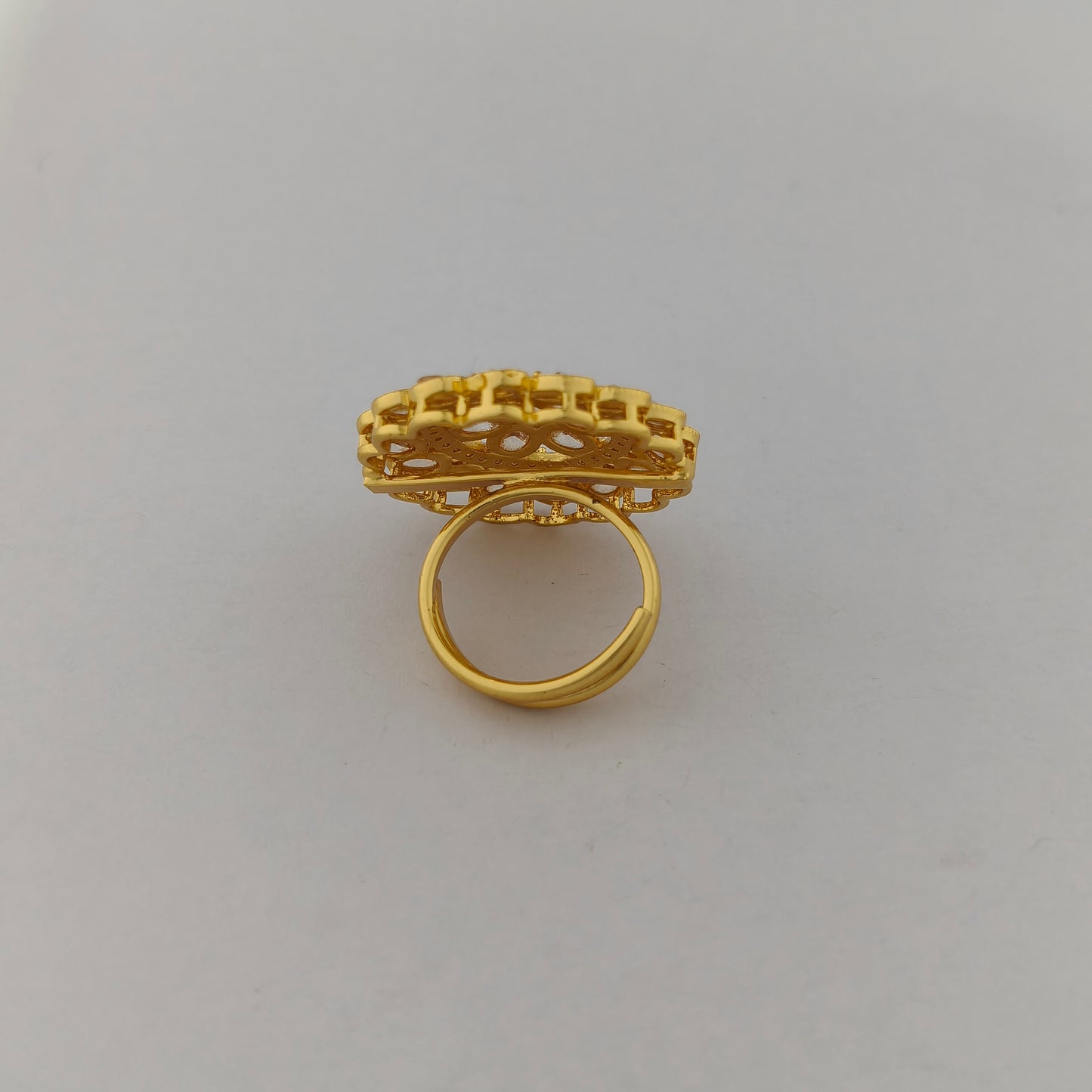 Gold Plated Floral Cocktail Ring